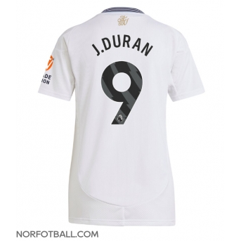 Billige Fotballdrakt Aston Villa Jhon Duran #9 Replika Bortedrakt Dame 2024-25 Kortermet